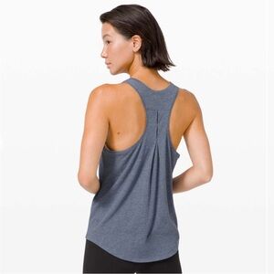 lululemon athletica women's heathered slate gray racerback tank